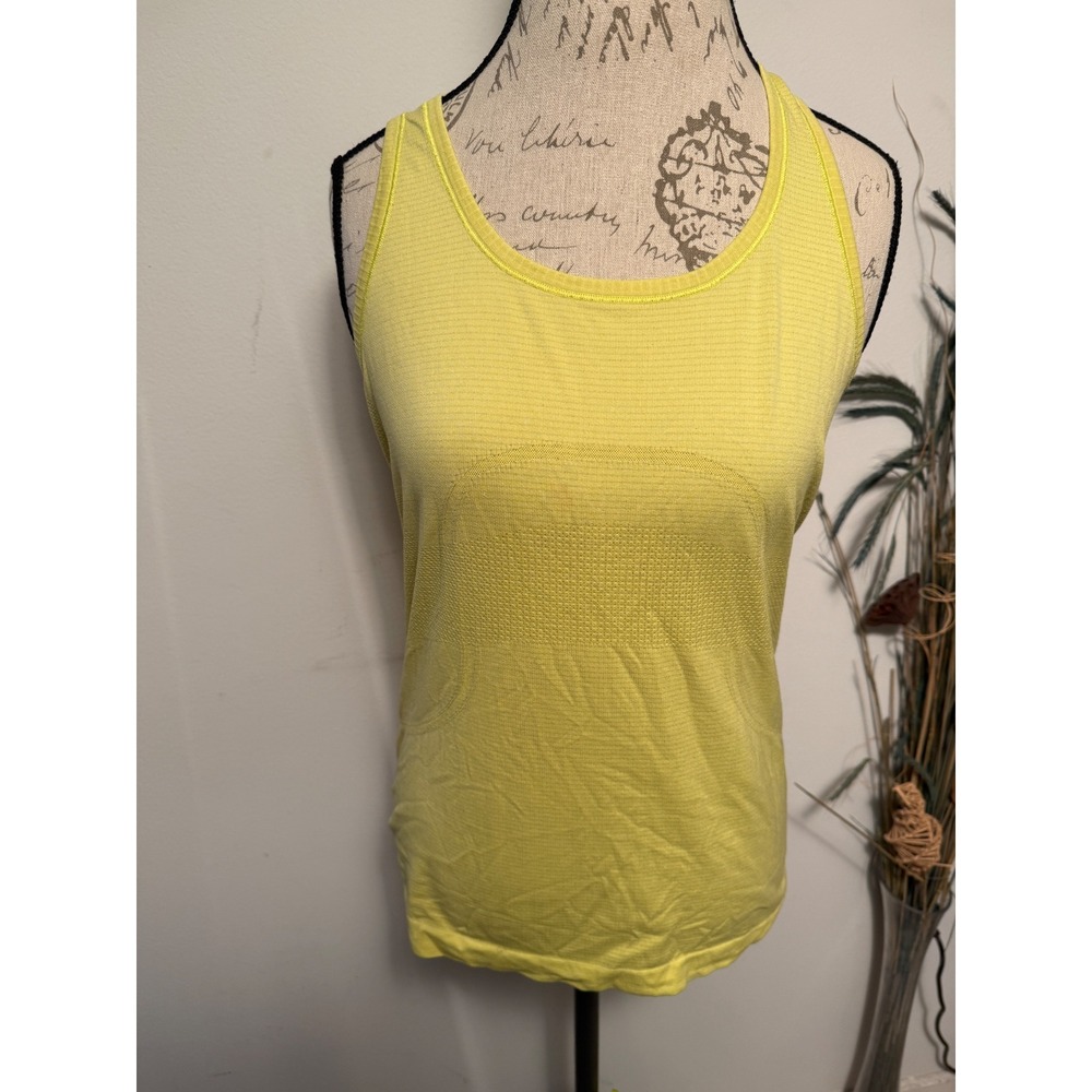 Lululemon Swiftly Tech Racerback Tank Top Yellow Size 10 Athletic Running Gym